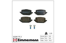 Sada brzdových destiček, kotoučová brzda ZIMMERMANN 26589.175.3