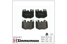 Sada brzdových destiček, kotoučová brzda ZIMMERMANN 26776.195.1