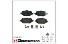 Sada brzdových destiček, kotoučová brzda ZIMMERMANN 26797.170.2