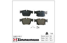 Sada brzdových destiček, kotoučová brzda ZIMMERMANN 26803.165.1