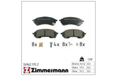 Sada brzdových destiček, kotoučová brzda ZIMMERMANN 26962.175.2