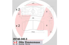 Sada brzdových destiček, kotoučová brzda ZIMMERMANN 29148.340.3