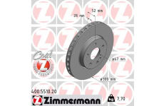 Brzdový kotúč ZIMMERMANN 400.5510.20