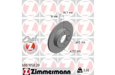 Brzdový kotouč ZIMMERMANN 600.1050.20