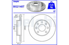 Brzdový kotúč DELPHI BG2148T