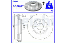 Brzdový kotúč DELPHI BG2282T