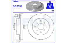 Brzdový kotúč DELPHI BG2338