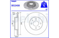 Brzdový kotouč DELPHI BG2458