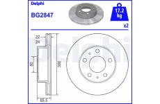 Brzdový kotouč DELPHI BG2847