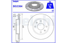Brzdový kotúč DELPHI BG3364