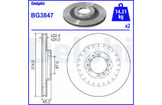 Brzdový kotouč DELPHI BG3847