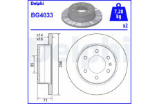 Brzdový kotouč DELPHI BG4033