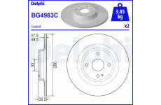 Brzdový kotouč DELPHI BG4983C