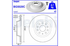 Brzdový kotúč DELPHI BG5020C