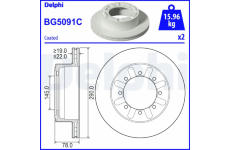 Brzdový kotouč DELPHI BG5091C