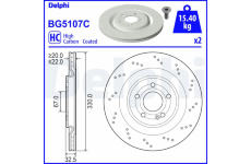 Brzdový kotouč DELPHI BG5107C