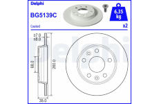 Brzdový kotouč DELPHI BG5139C