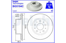 Brzdový kotouč DELPHI BG5194C