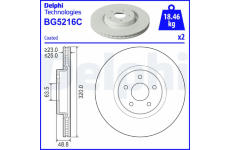 Brzdový kotouč DELPHI BG5216C