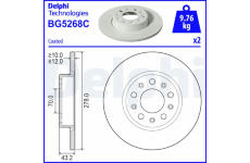 Brzdový kotouč DELPHI BG5268C