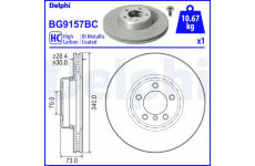 Brzdový kotouč DELPHI BG9157BC