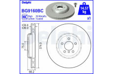 Brzdový kotouč DELPHI BG9160BC