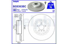 Brzdový kotúč DELPHI BG9363BC