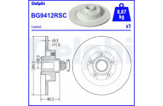 Brzdový kotouč DELPHI BG9412RSC