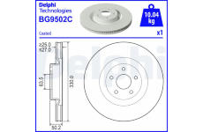 Brzdový kotúč DELPHI BG9502C