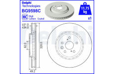 Brzdový kotouč DELPHI BG9598C