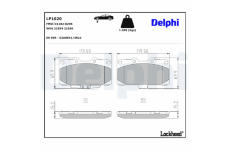 Sada brzdových destiček, kotoučová brzda DELPHI LP1020