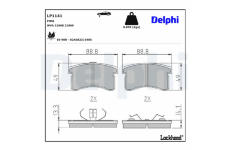 Sada brzdových destiček, kotoučová brzda DELPHI LP1141