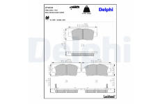 Sada brzdových destiček, kotoučová brzda DELPHI LP1414