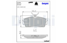 Sada brzdových destiček, kotoučová brzda DELPHI LP1435