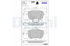 Sada brzdových destiček, kotoučová brzda DELPHI LP1458
