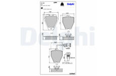 Sada brzdových destiček, kotoučová brzda DELPHI LP1463