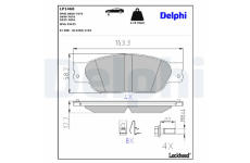 Sada brzdových destiček, kotoučová brzda DELPHI LP1468