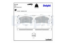 Sada brzdových destiček, parkovací brzda DELPHI LP146