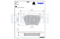 Sada brzdových destiček, kotoučová brzda DELPHI LP1471