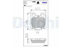 Sada brzdových destiček, kotoučová brzda DELPHI LP1510