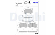 Sada brzdových destiček, kotoučová brzda DELPHI LP1543