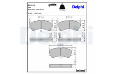 Sada brzdových destiček, kotoučová brzda DELPHI LP1548
