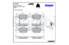 Sada brzdových destiček, kotoučová brzda DELPHI LP1553