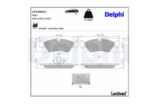 Sada brzdových destiček, kotoučová brzda DELPHI LP1596LC