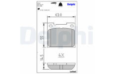 Sada brzdových destiček, parkovací brzda DELPHI LP15