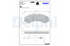 Sada brzdových destiček, kotoučová brzda DELPHI LP1616