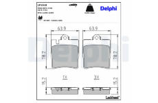Sada brzdových destiček, kotoučová brzda DELPHI LP1618