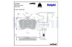 Sada brzdových destiček, kotoučová brzda DELPHI LP1626