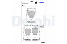 Sada brzdových destiček, kotoučová brzda DELPHI LP1633