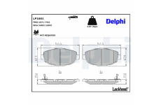 Sada brzdových destiček, kotoučová brzda DELPHI LP1661
